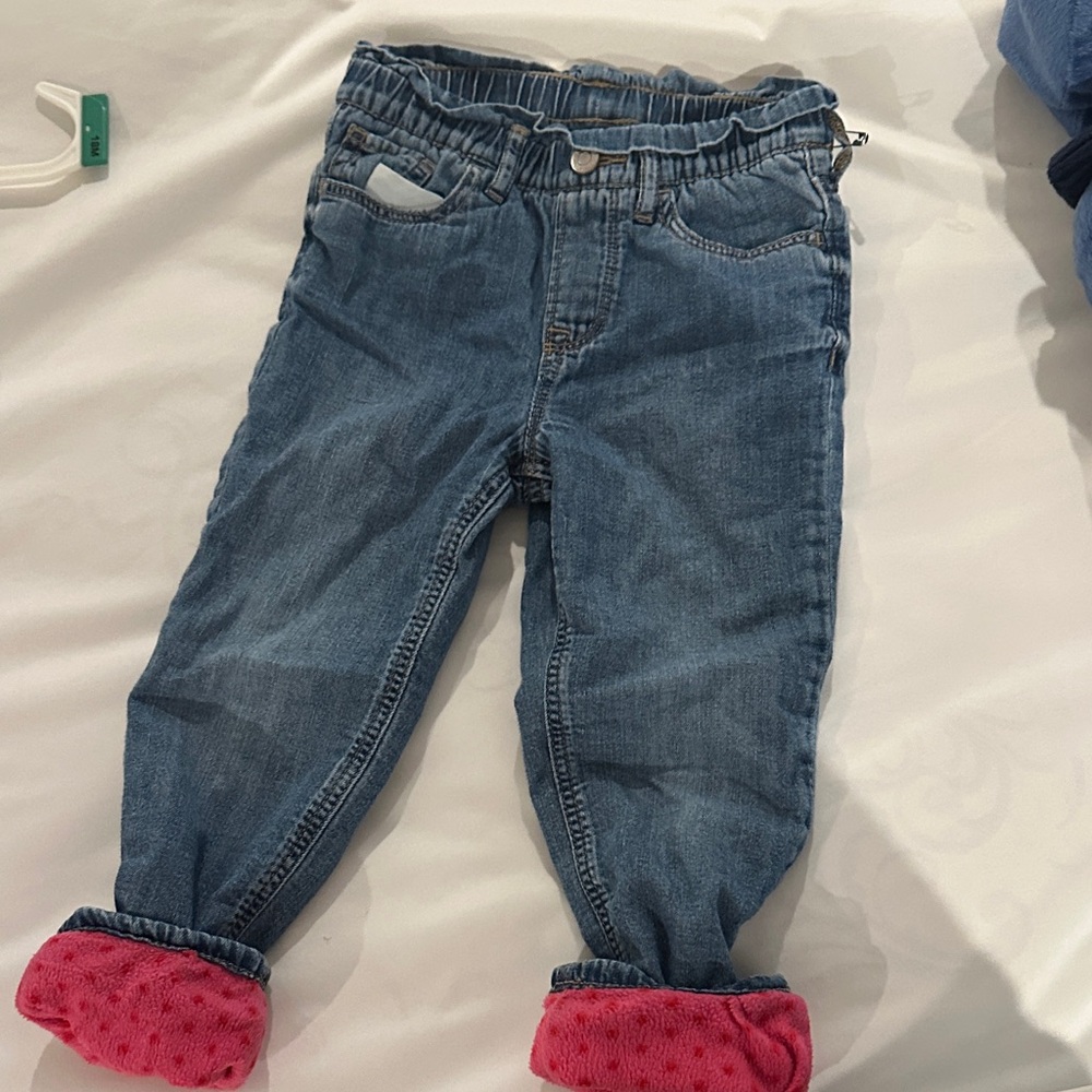 GAP Kids Blue Jeans with Pink Cuffs